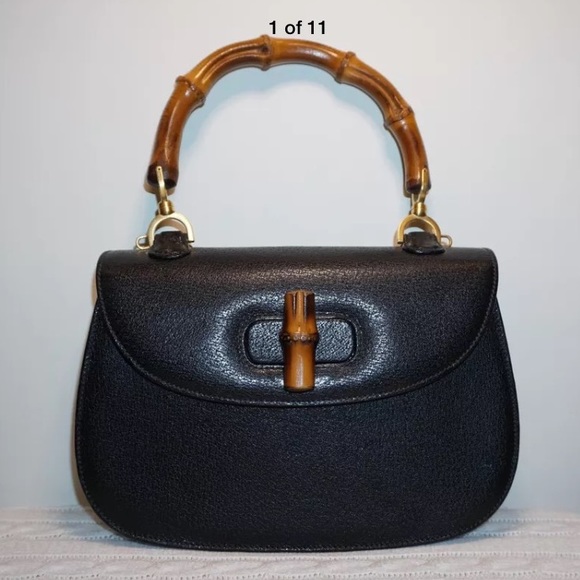 gucci vintage bamboo handle handbag